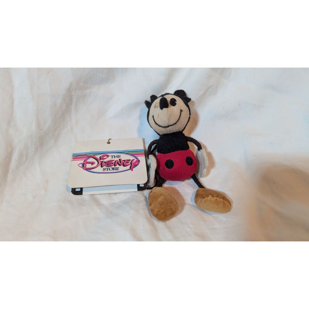 Vintage Disney Store Mickey Mouse Bean Bag Toy Classic Style, 1990s Collectible